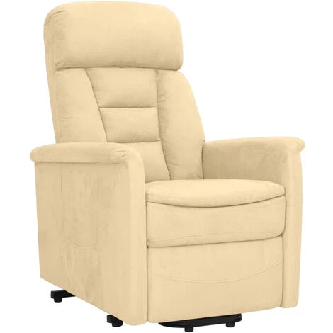 ASUPERMALL Fauteuil Inclinable Crème Similicuir Daim 5 ASUPERMALL Fauteuil Inclinable Crème Similicuir Daim – Image 3