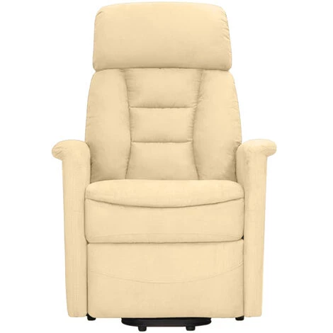 ASUPERMALL Fauteuil Inclinable Crème Similicuir Daim 6 ASUPERMALL Fauteuil Inclinable Crème Similicuir Daim – Image 4