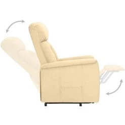ASUPERMALL Fauteuil Inclinable Crème Similicuir Daim 11 ASUPERMALL Fauteuil Inclinable Crème Similicuir Daim -Pas Cher Fauteuil Magasin 57735790 5
