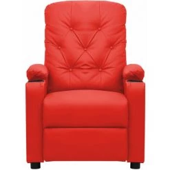 ASUPERMALL Fauteuil De Massage Inclinable Rouge Similicuir -Pas Cher Fauteuil Magasin 57735801 3
