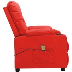 ASUPERMALL Fauteuil De Massage Inclinable Rouge Similicuir -Pas Cher Fauteuil Magasin 57735801 4