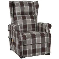 ASUPERMALL Fauteuil De Massage Inclinable Marron Tissu -Pas Cher Fauteuil Magasin 57735805 2