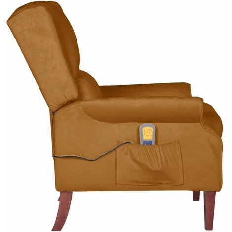 ASUPERMALL Fauteuil De Massage Inclinable Marron Velours 6 ASUPERMALL Fauteuil De Massage Inclinable Marron Velours – Image 4