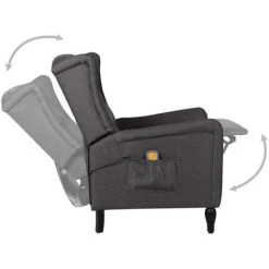 ASUPERMALL Fauteuil De Massage Inclinable Gris Foncé Tissu 11 ASUPERMALL Fauteuil De Massage Inclinable Gris Foncé Tissu -Pas Cher Fauteuil Magasin 57735813 5