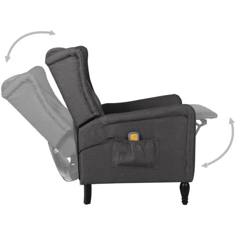 ASUPERMALL Fauteuil De Massage Inclinable Gris Foncé Tissu 7 ASUPERMALL Fauteuil De Massage Inclinable Gris Foncé Tissu – Image 5