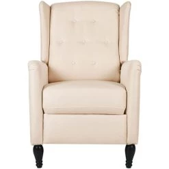 ASUPERMALL Fauteuil De Massage Inclinable Crème Tissu -Pas Cher Fauteuil Magasin 57735817 3