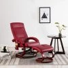 ASUPERMALL Fauteuil De Massage Avec Repose-pieds Rouge Bordeaux Similicuir -Pas Cher Fauteuil Magasin 57735821 1