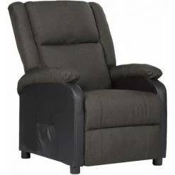 ASUPERMALL Fauteuil Inclinable TV électrique Gris Foncé Similicuir Tissu -Pas Cher Fauteuil Magasin 57736464 2