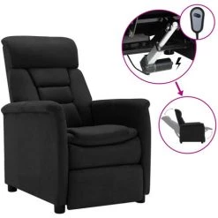 ASUPERMALL Fauteuil Inclinable électrique Noir Similicuir Daim