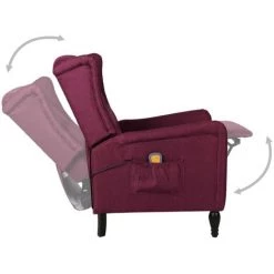 ASUPERMALL Fauteuil De Massage Inclinable Violet Tissu 11 ASUPERMALL Fauteuil De Massage Inclinable Violet Tissu -Pas Cher Fauteuil Magasin 57736491 5