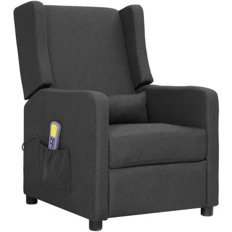 ASUPERMALL Fauteuil De Massage Inclinable Gris Foncé Tissu 3 ASUPERMALL Fauteuil De Massage Inclinable Gris Foncé Tissu