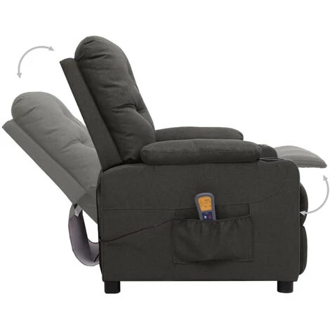 ASUPERMALL Fauteuil De Massage Inclinable Gris Foncé Tissu 7 ASUPERMALL Fauteuil De Massage Inclinable Gris Foncé Tissu – Image 5