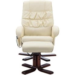 ASUPERMALL Fauteuil De Massage Inclinable Et Repose-pied Crème Similicuir 9 ASUPERMALL Fauteuil De Massage Inclinable Et Repose-pied Crème Similicuir -Pas Cher Fauteuil Magasin 57736521 3