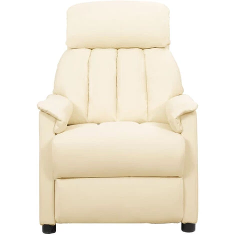 ASUPERMALL Fauteuil De Massage Inclinable Crème Similicuir 5 ASUPERMALL Fauteuil De Massage Inclinable Crème Similicuir – Image 3