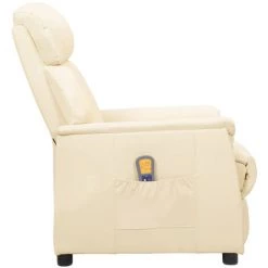 ASUPERMALL Fauteuil De Massage Inclinable Crème Similicuir 10 ASUPERMALL Fauteuil De Massage Inclinable Crème Similicuir -Pas Cher Fauteuil Magasin 57736523 4