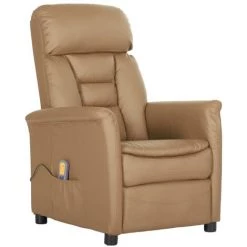 ASUPERMALL Fauteuil De Massage Inclinable Cappuccino Similicuir