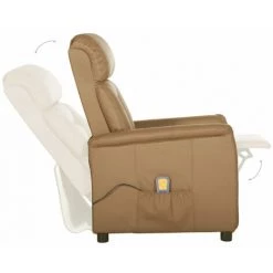 ASUPERMALL Fauteuil De Massage Inclinable Cappuccino Similicuir 11 ASUPERMALL Fauteuil De Massage Inclinable Cappuccino Similicuir -Pas Cher Fauteuil Magasin 57736524 5