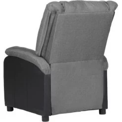 ASUPERMALL Fauteuil Inclinable TV Gris Clair Similicuir Et Tissu -Pas Cher Fauteuil Magasin 57739694 4