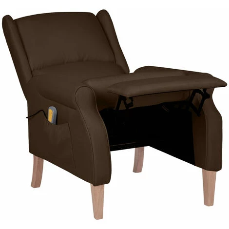 ASUPERMALL Fauteuil De Massage Inclinable Marron Foncé Tissu 7 ASUPERMALL Fauteuil De Massage Inclinable Marron Foncé Tissu – Image 5