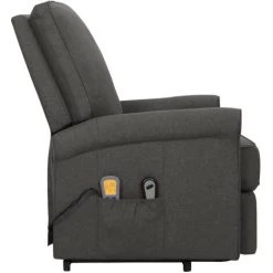 ASUPERMALL Fauteuil De Massage Inclinable Gris Foncé Tissu -Pas Cher Fauteuil Magasin 57739732 5