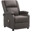 ASUPERMALL Fauteuil De Massage Inclinable Gris Cuir Véritable