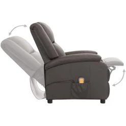 ASUPERMALL Fauteuil De Massage Inclinable Gris Cuir Véritable 10 ASUPERMALL Fauteuil De Massage Inclinable Gris Cuir Véritable -Pas Cher Fauteuil Magasin 57739738 4