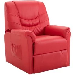 ASUPERMALL Chaise Inclinable Rouge Similicuir
