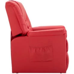 ASUPERMALL Chaise Inclinable Rouge Similicuir -Pas Cher Fauteuil Magasin 57739826 3