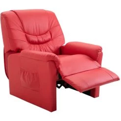 ASUPERMALL Chaise Inclinable Rouge Similicuir -Pas Cher Fauteuil Magasin 57739826 5