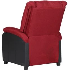 ASUPERMALL Fauteuil Inclinable TV Rouge Bordeaux Similicuir Et Tissu -Pas Cher Fauteuil Magasin 57740445 4