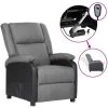 ASUPERMALL Fauteuil Inclinable TV électrique Gris Clair Similicuir Tissu -Pas Cher Fauteuil Magasin 57740451 1