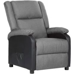 ASUPERMALL Fauteuil Inclinable TV électrique Gris Clair Similicuir Tissu 8 ASUPERMALL Fauteuil Inclinable TV électrique Gris Clair Similicuir Tissu -Pas Cher Fauteuil Magasin 57740451 2