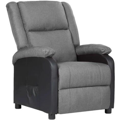 ASUPERMALL Fauteuil Inclinable TV électrique Gris Clair Similicuir Tissu 4 ASUPERMALL Fauteuil Inclinable TV électrique Gris Clair Similicuir Tissu – Image 2