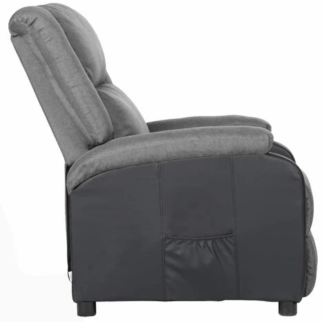 ASUPERMALL Fauteuil Inclinable TV électrique Gris Clair Similicuir Tissu 6 ASUPERMALL Fauteuil Inclinable TV électrique Gris Clair Similicuir Tissu – Image 4