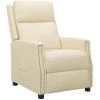ASUPERMALL Fauteuil Inclinable Crème Similicuir