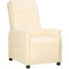 ASUPERMALL Fauteuil Inclinable Crème Similicuir 2 ASUPERMALL Fauteuil Inclinable Crème Similicuir -Pas Cher Fauteuil Magasin 57740475 1