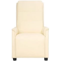ASUPERMALL Fauteuil Inclinable Crème Similicuir -Pas Cher Fauteuil Magasin 57740475 3