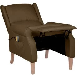 ASUPERMALL Fauteuil De Massage Inclinable Marron Tissu -Pas Cher Fauteuil Magasin 57740488 5