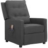 ASUPERMALL Fauteuil De Massage Inclinable Gris Foncé Tissu -Pas Cher Fauteuil Magasin 57740491 1