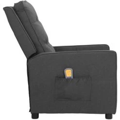 ASUPERMALL Fauteuil De Massage Inclinable Gris Foncé Tissu -Pas Cher Fauteuil Magasin 57740491 4