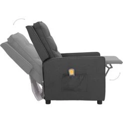 ASUPERMALL Fauteuil De Massage Inclinable Gris Foncé Tissu -Pas Cher Fauteuil Magasin 57740491 5