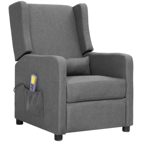 ASUPERMALL Fauteuil De Massage Inclinable Gris Clair Tissu 3 ASUPERMALL Fauteuil De Massage Inclinable Gris Clair Tissu