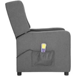 ASUPERMALL Fauteuil De Massage Inclinable Gris Clair Tissu 10 ASUPERMALL Fauteuil De Massage Inclinable Gris Clair Tissu -Pas Cher Fauteuil Magasin 57740495 4