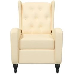 ASUPERMALL Fauteuil De Massage Inclinable Crème Velours 10 ASUPERMALL Fauteuil De Massage Inclinable Crème Velours -Pas Cher Fauteuil Magasin 57740498 4