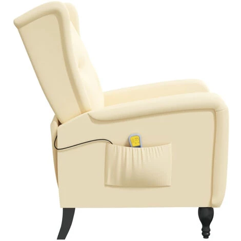 ASUPERMALL Fauteuil De Massage Inclinable Crème Velours 7 ASUPERMALL Fauteuil De Massage Inclinable Crème Velours – Image 5
