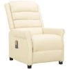 ASUPERMALL Fauteuil De Massage Inclinable Crème Similicuir -Pas Cher Fauteuil Magasin 57740501 1