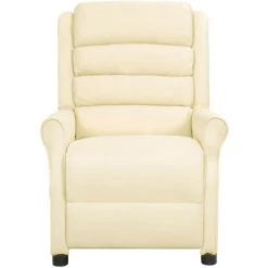 ASUPERMALL Fauteuil De Massage Inclinable Crème Similicuir -Pas Cher Fauteuil Magasin 57740501 3