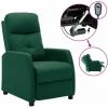 TRUE DEAL Fauteuil Inclinable électrique Vert Foncé Tissu