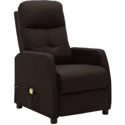 TRUE DEAL Fauteuil Inclinable électrique De Massage Marron Foncé Tissu -Pas Cher Fauteuil Magasin 57820096 2