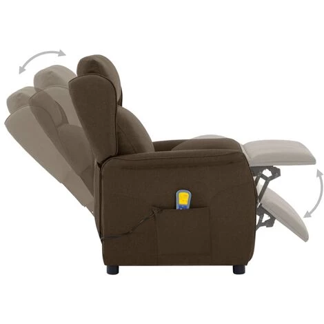 TRUE DEAL Fauteuil Inclinable électrique De Massage Marron Tissu 5 TRUE DEAL Fauteuil Inclinable électrique De Massage Marron Tissu – Image 3